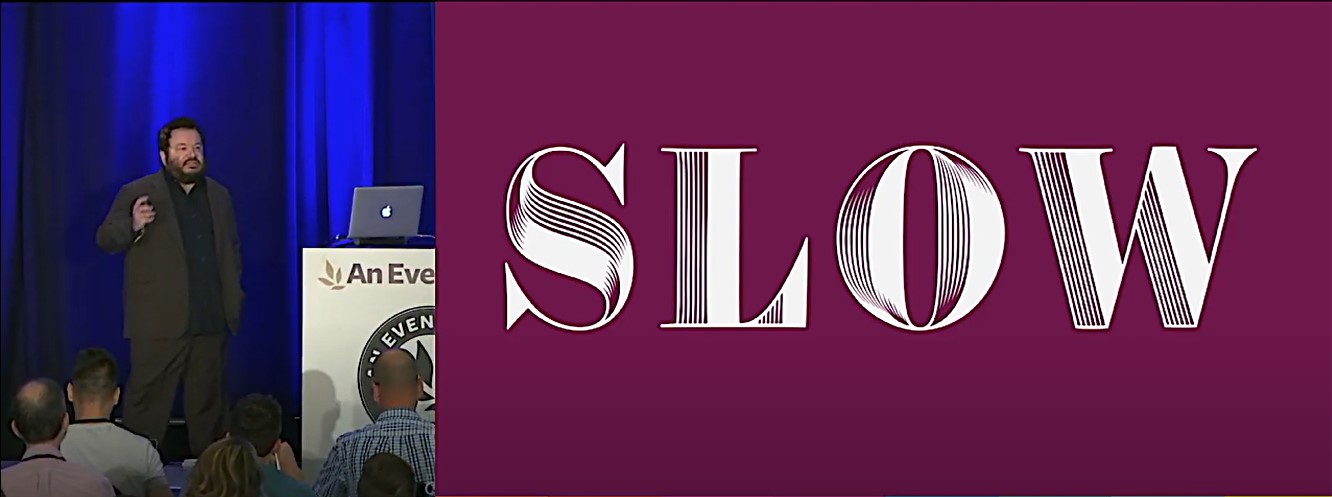 Jeffrey Zeldman à la conférence Slow Design for an Anxious world